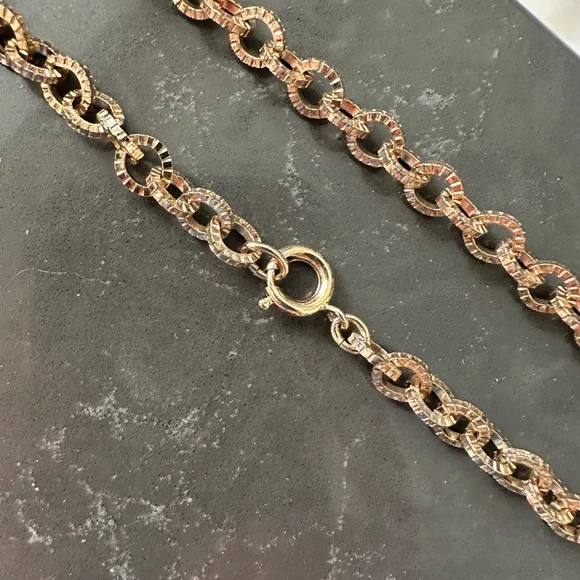 Vintage 1980s Gold Plated Statement Chain Necklace with Coin Pendant - Picture 10 of 11